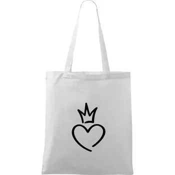 Srdce princezna - Taška bavlněná - 42 x 38 cm ( Bílá )