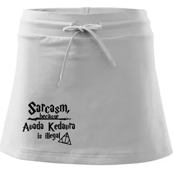Dámská sukně Harry - Sarcasm, because Avada Kedavra is illegal - Sportovní sukně - two in one - S ( Bílá )