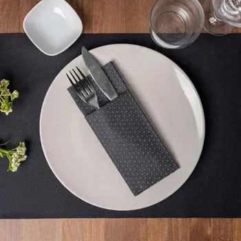 Papírový ubrousek Ubrousky Airlaid s kapsičkou 40x32cm LISBON černé, 40ks