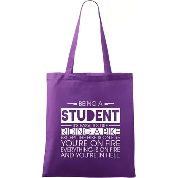 Being a student - bike - Taška bavlněná - 42 x 38 cm ( Fialová )