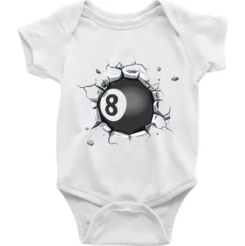 Kojenecký body Kulečníková koule v triku - Body kojenecké s krátkým rukávem - Krátký r. do 3 měs ( Bílá )