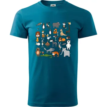 Pánská móda Zvířátka na triku - Klasické pánské triko vyšší gramáže - S ( Petrolejová )