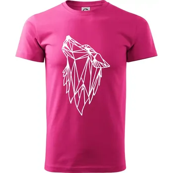 Pánská móda Geometrie - vlk - vyjící - Klasické pánské triko vyšší gramáže - S ( Purpurová )