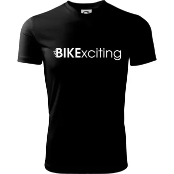 Chlapecké tričko Bike nápisy Bikexciting - Dětské triko sportovní (dresovina) - 146 cm/10 let ( Černá )