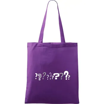 Nákupní taška Otazníky ???? když prostě nevíš - Taška bavlněná - 42 x 38 cm ( Fialová )