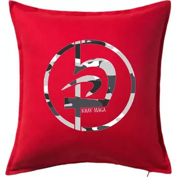 Polštář Krav maga maskáčový nápis - Polštář 50x50 - 50x50 - Pouze potah ( Červená )