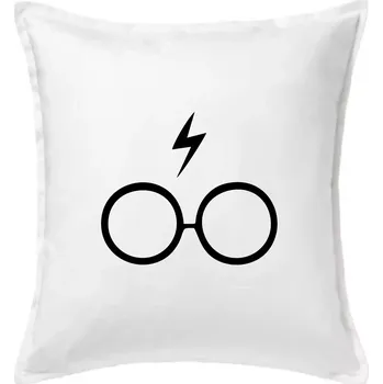 Polštář Harry - Brýle - Polštář 50x50 - 50x50 - Pouze potah ( Bílá )