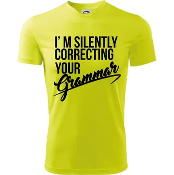Chlapecké tričko Correcting grammar - Dětské triko sportovní (dresovina) - 122 cm/6 let ( Neonově žlutá )