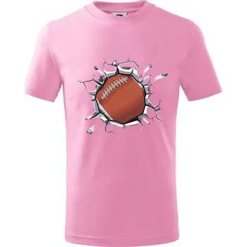 Chlapecké tričko Americký fotbal míč v triku - Tričko dětské bavlněné - 104-110cm / 3-4 roky ( Růžová )