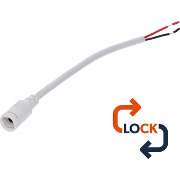 IP kamera DC napájecí konektor 5.5x2.1 s kabelem bílý 150cm 22AWG se zámkem