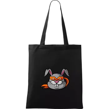 Nákupní taška Ninja králík - Taška bavlněná - 42 x 38 cm ( Černá )