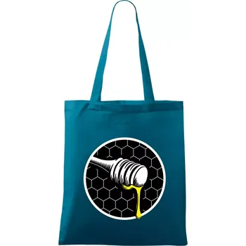 Nákupní taška Včelařův med - Taška bavlněná - 42 x 38 cm ( Petrolejová )
