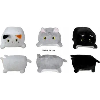 plyšák PLYŠÁK KOČKA ČTVERCOVÁ 20 CM - 3 BARVY NA VÝBĚR