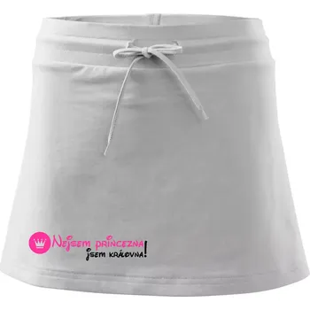 Dámská sukně Nejsem princezna, jsem královna! - Sportovní sukně - two in one - XS ( Bílá )