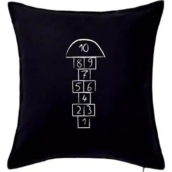 Polštář Skákat panáka na triku - Polštář 50x50 - 50x50 - Včetně výplně ( Černá )