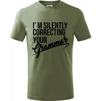 Correcting grammar - Tričko dětské bavlněné - 104-110cm / 3-4 roky ( Khaki )