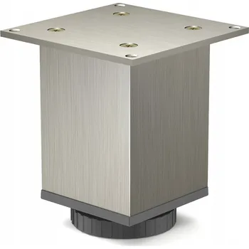 Hliníková noha / patka nábytková, nastavitelná výška 150 mm, provedení inox