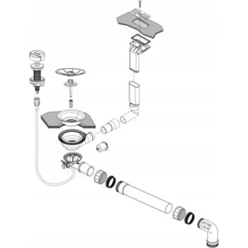 Sifon Sifon pro JEDNOKOMOROVÝ DŘEZ s horním PŘEPADEM Blanco 237160 automat