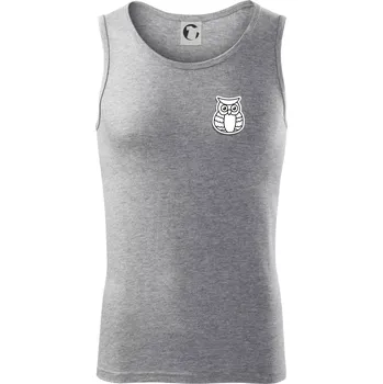 Sova kreslená na prsu - Tílko pánské Core - L ( Tmavě šedý melír )