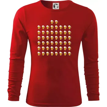 Pánské oblečení Narozeniny - 50x pivo - Triko s dlouhým rukávem FIT-T long sleeve - S ( Červená )