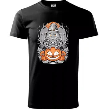 Pánské tričko Dýně a sova - Triko extra velké (5-8XL) - 7XL ( Černá )