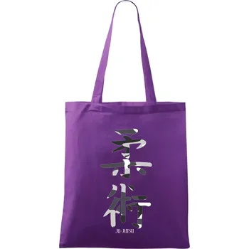Ju-jutsu maskáčový nápis - Taška bavlněná - 42 x 38 cm ( Fialová )