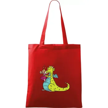 Princezna a drak - Taška bavlněná - 42 x 38 cm ( Červená )