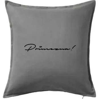 Polštář Řekni to - Princezna - Polštář 50x50 - 50x50 - Včetně výplně ( Tmavě šedý melír )
