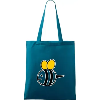 Nákupní taška Včelka kreslená - Taška bavlněná - 42 x 38 cm ( Petrolejová )