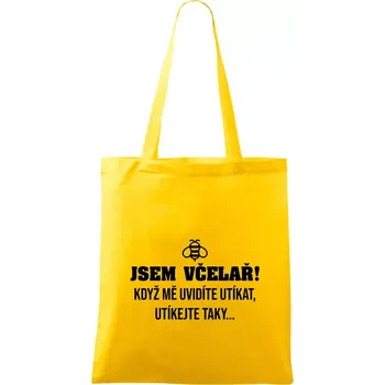Jsem včelař, utíkejte taky - Taška bavlněná - 42 x 38 cm ( Žlutá )