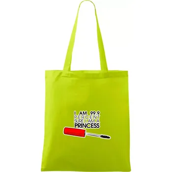 Na 99 procent jsem princezna - Taška bavlněná - 42 x 38 cm ( Limetková )