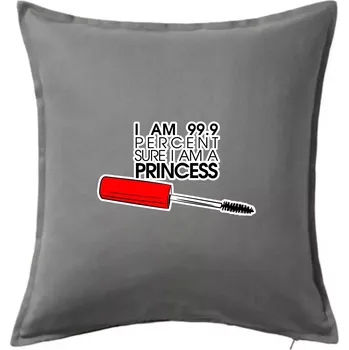 Polštář Na 99 procent jsem princezna - Polštář 50x50 - 50x50 - Pouze potah ( Tmavě šedý melír )