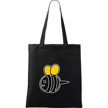 Nákupní taška Včelka kreslená - Taška bavlněná - 42 x 38 cm ( Černá )