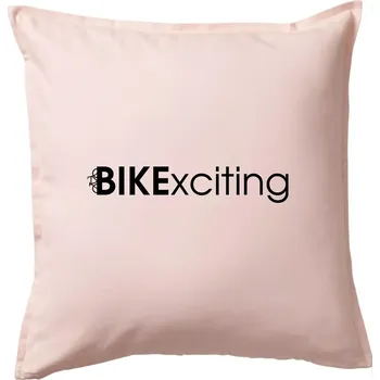 Polštář Bike nápisy Bikexciting - Polštář 50x50 - 50x50 - Pouze potah ( Světle růžová )