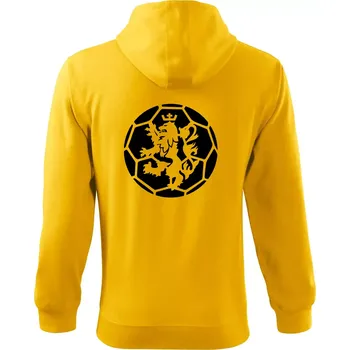 Pánská mikina Házená míč lev - Mikina s kapucí na zip trendy zipper - L ( Žlutá )
