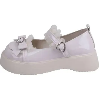 Dámské mokasíny lakované mokasíny s přezkou s kulatou špičkou Barva: Béžová, Velikost: 42