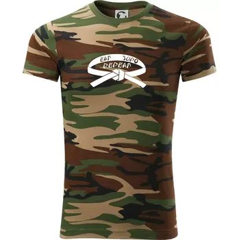 Pánské tričko Judo eat repeat - Army CAMOUFLAGE - L ( Hnědý maskáč )