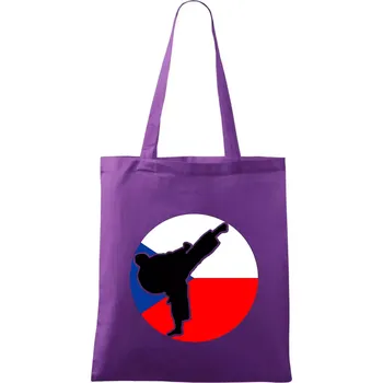 Karate CZ vlajka - Taška bavlněná - 42 x 38 cm ( Fialová )