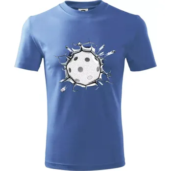 Chlapecké tričko Florbal míč v triku - Tričko dětské bavlněné - 134 cm/8 let ( Azurově modrá )