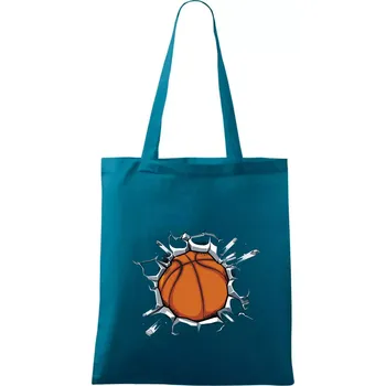 Basketbal míč v triku - Taška bavlněná - 42 x 38 cm ( Petrolejová )