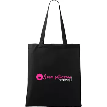 Nákupní taška Jsem princezna, neotravuj! - Taška bavlněná - 42 x 38 cm ( Černá )