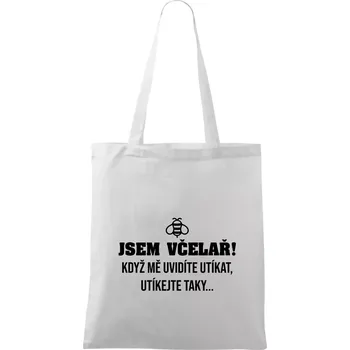 Jsem včelař, utíkejte taky - Taška bavlněná - 42 x 38 cm ( Bílá )