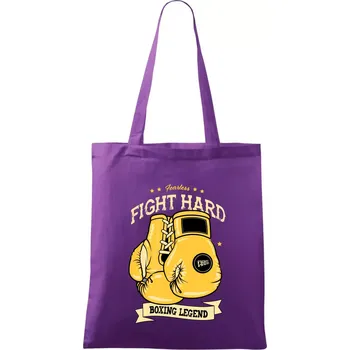 Nákupní taška Boxing legend - Taška bavlněná - 42 x 38 cm ( Fialová )
