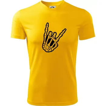 Rock ruka - Dětské triko sportovní (dresovina) - 158 cm/12 let ( Žlutá )