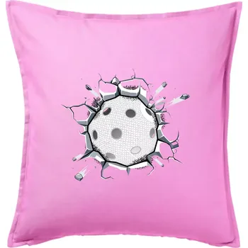 Polštář Florbal míč v triku - Polštář 50x50 - 50x50 - Pouze potah ( Růžová )