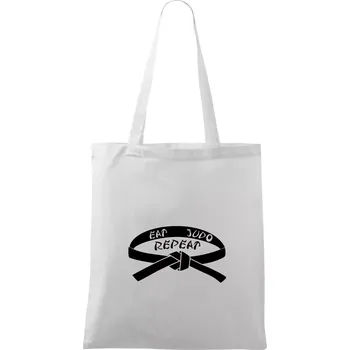Judo eat repeat - Taška bavlněná - 42 x 38 cm ( Bílá )