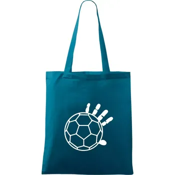 Házená míč ruka - Taška bavlněná - 42 x 38 cm ( Petrolejová )