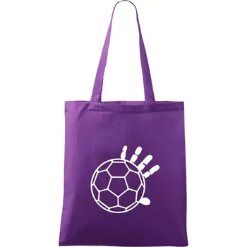 Házená míč ruka - Taška bavlněná - 42 x 38 cm ( Fialová )