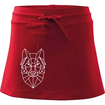 Dámská sukně Geometrie - vlk - Sportovní sukně - two in one - L ( Červená )