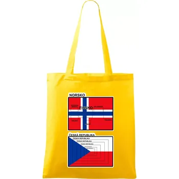 Norská a česká vlajka - Taška bavlněná - 42 x 38 cm ( Žlutá )
